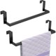 thumbnail image 1 of STWWO Over the Door Towel Rack for Kitchen Cabinet Doors, Black, 2 Pack, 1 of 3