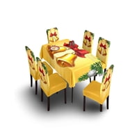 Mylhogar - Mantel De Navidad Mas 6 Fundas De Sillas