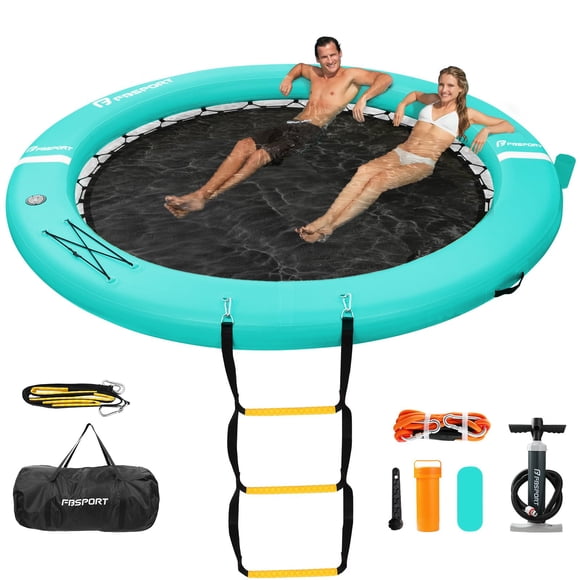 Plataforma flotante de muelle inflable FBSPORT de 8 pies para lago