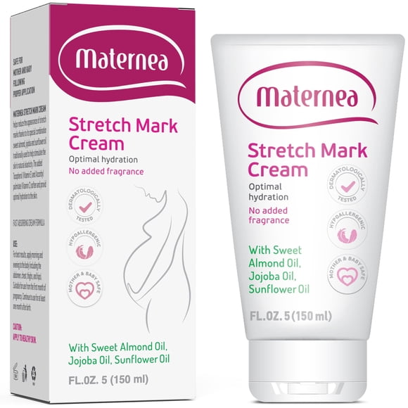 La crema para estrías Maternea proporciona una hidratación óptima de 150 ml