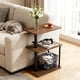 thumbnail image 3 of Mesa auxiliar Faesun giratoria en forma de C ajustable en altura con estante, 3 of 9