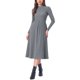 thumbnail image 1 of INSPIRE CHIC Vestido de Punto Acanalado para Mujer Casual de Manga Larga con Cuello Redondo y Bolsillos Línea A Vestidos Largos de Punto Gris, 1 of 6