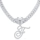 thumbnail image 1 of Stylish Hip Hop Cuban Butterfly Necklace with White Letter Initials, 1 of 5
