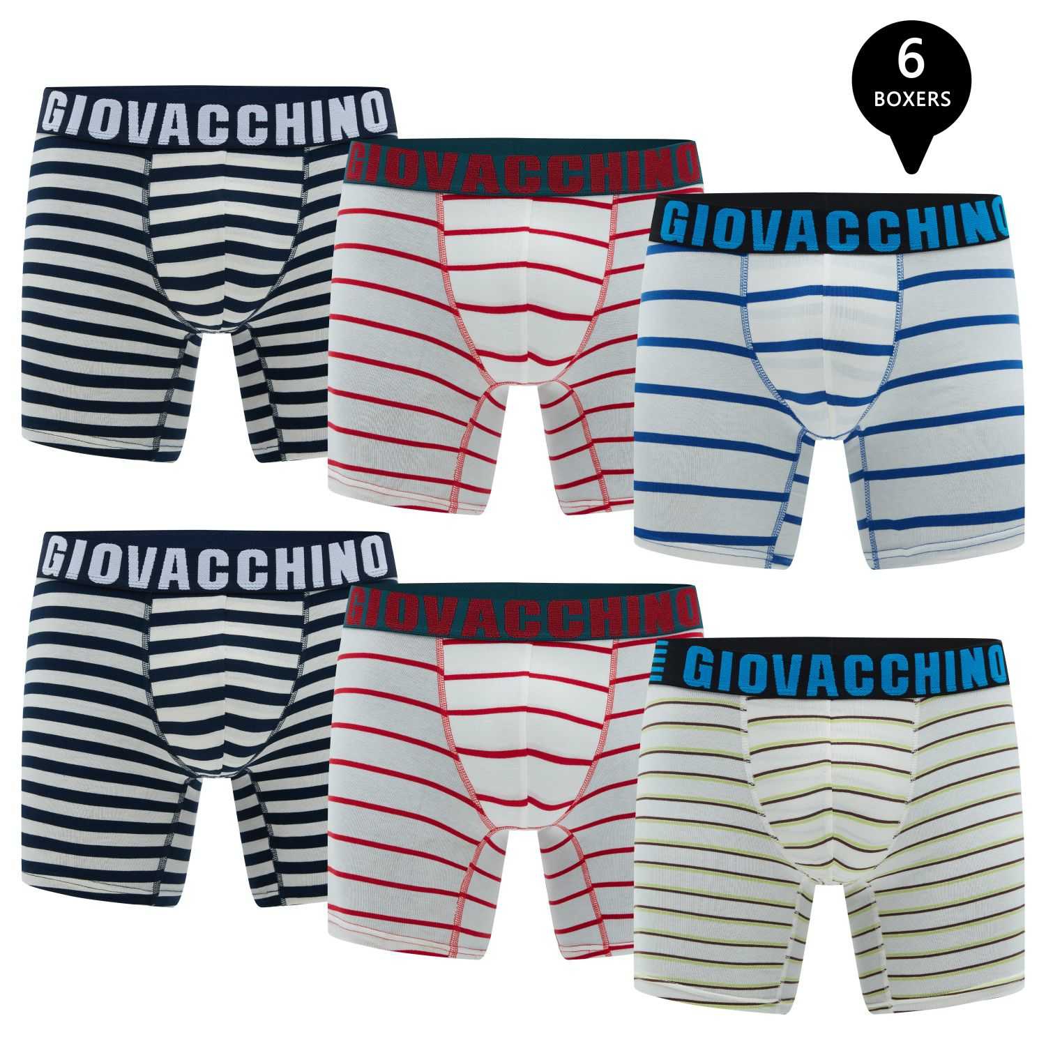 Giovacchino - Pack De 6 Boxer Medio Algodon Hombre