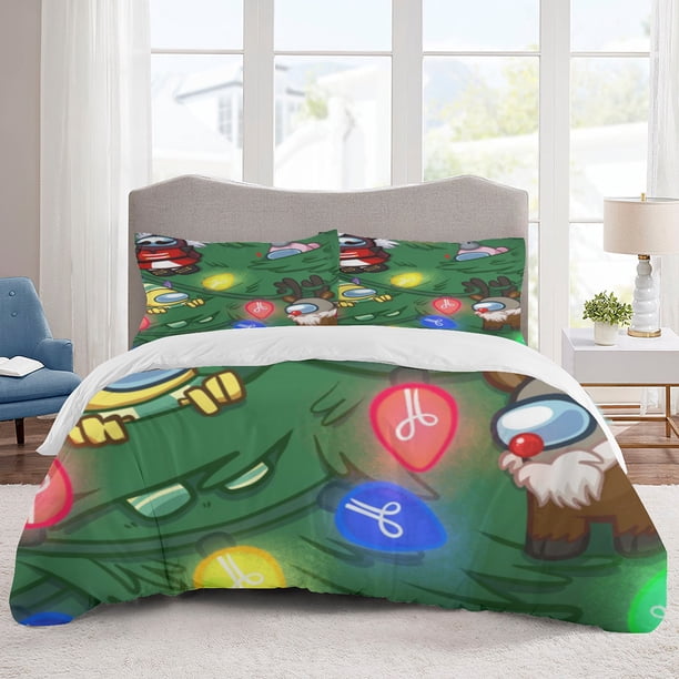 Among us Bedding Sets Cartoon Duvet Cover Lightweight 3 Piece Bet Sets for Kids Boys Girls