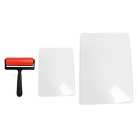 Magideal - Plancha De Impresión De Gel Reutilizable, Plancha De Impresión Para Monotipos, Accesorios De Impresión Con Rodillo De Goma Para La Fabricación De Tarj