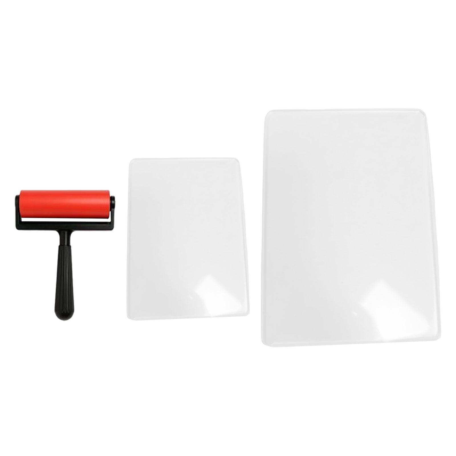 Magideal - Plancha De Impresión De Gel Reutilizable, Plancha De Impresión Para Monotipos, Accesorios De Impresión Con Rodillo De Goma Para La Fabricación De Tarj