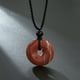 thumbnail image 1 of Handmade Braided Necklace with Natural Stone Peace Buckle - Adjustable and Stylish, 1 of 5