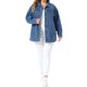 thumbnail image 2 of Chaqueta de Mezclilla para Mujer de Talla Grande Agnes Orinda con Botones, Solapa y Manga Larga, Estilo Boyfriend, Casual, 2X Azul, 2 of 6