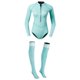 thumbnail image 3 of Mujeres Traje De Neopreno De Neopreno De 2 Mm Traje De Bikini De Buceo Calcetines Cortos Y Calcetines De Aleta Azul Claro S, 3 of 5