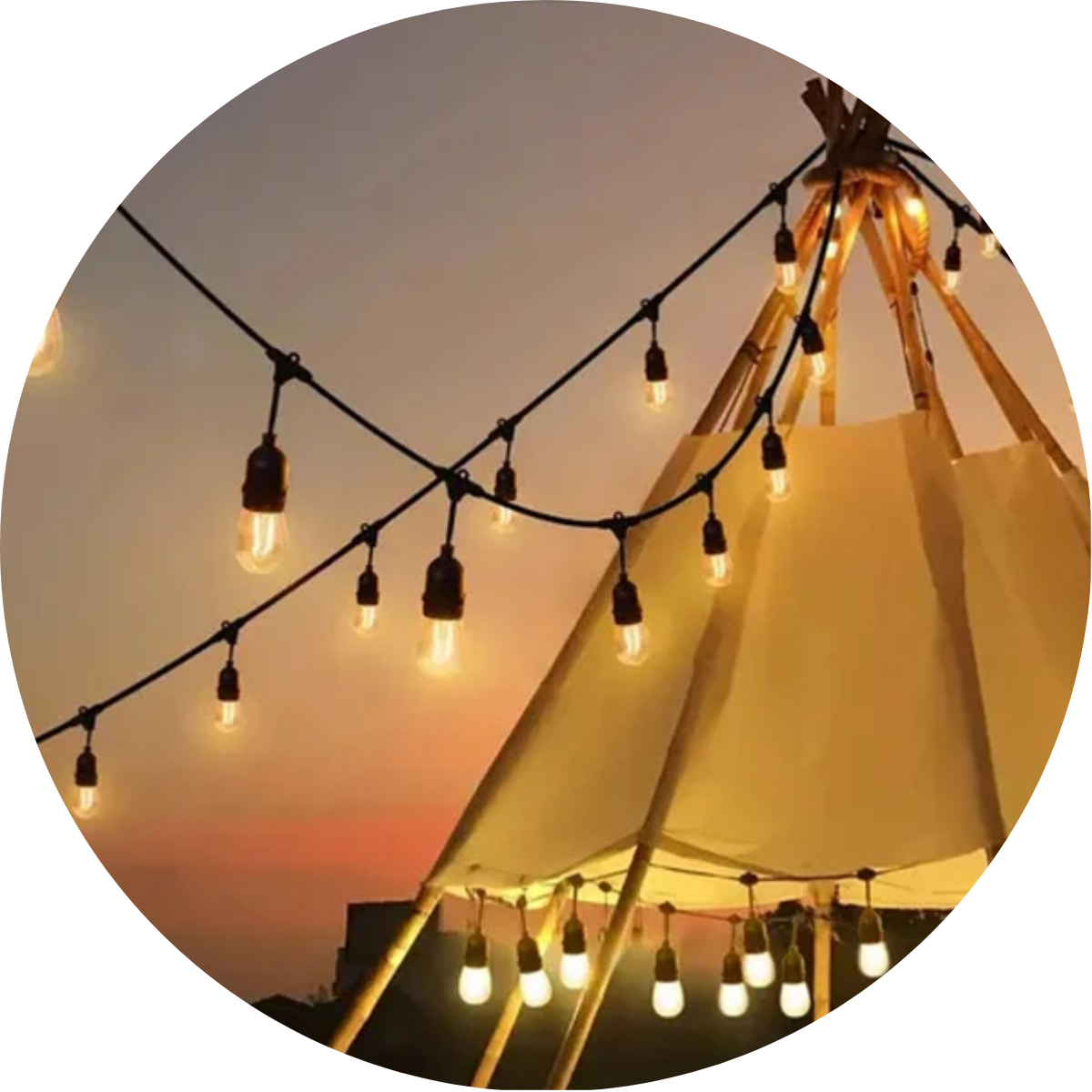 Genérica - Guirnalda Focos Exterior Recarga Solar 10 Metros Luz Cálida