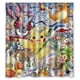 thumbnail image 1 of Cortina de ducha de Pokémon Pikachu Eevee Happy, juego de cortina de baño con ganchos, tamaño 66 x 72 pulgadas, 1 of 3