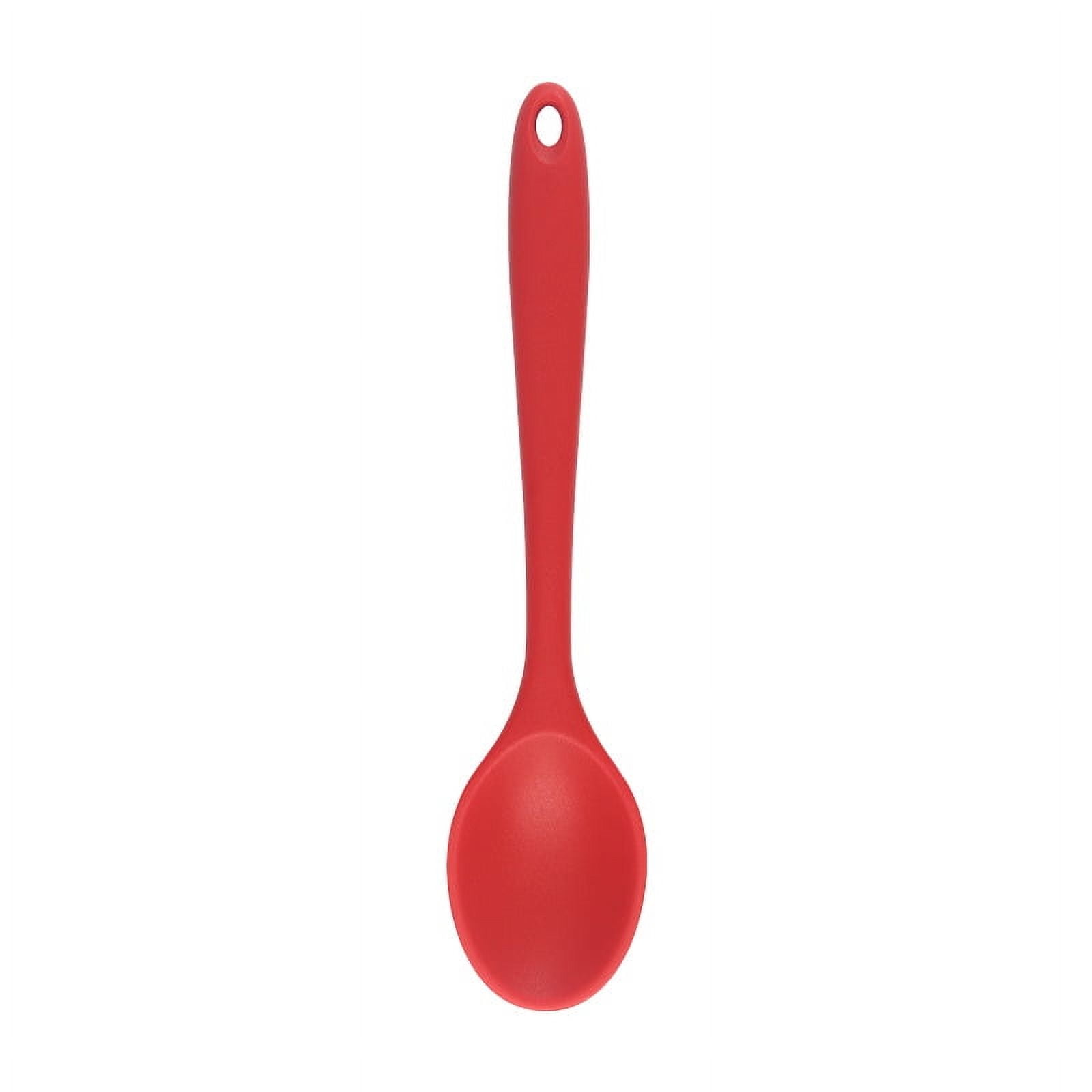Xmhytop Cucharas De Silicona , Cucharas De Silicona Rojas De 2 Piezas Para Comer, Cuchara De 20.4x4.4cm Para Cocina, Comedor, Cocina Y Hornear