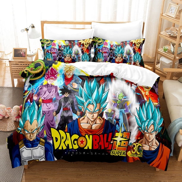 Dragon Ball Bedding Set Duvet Quilt Covers Pillow Covers3-Piece Bedding Set (1 Duvet Cover + 2 Pillow Shams)