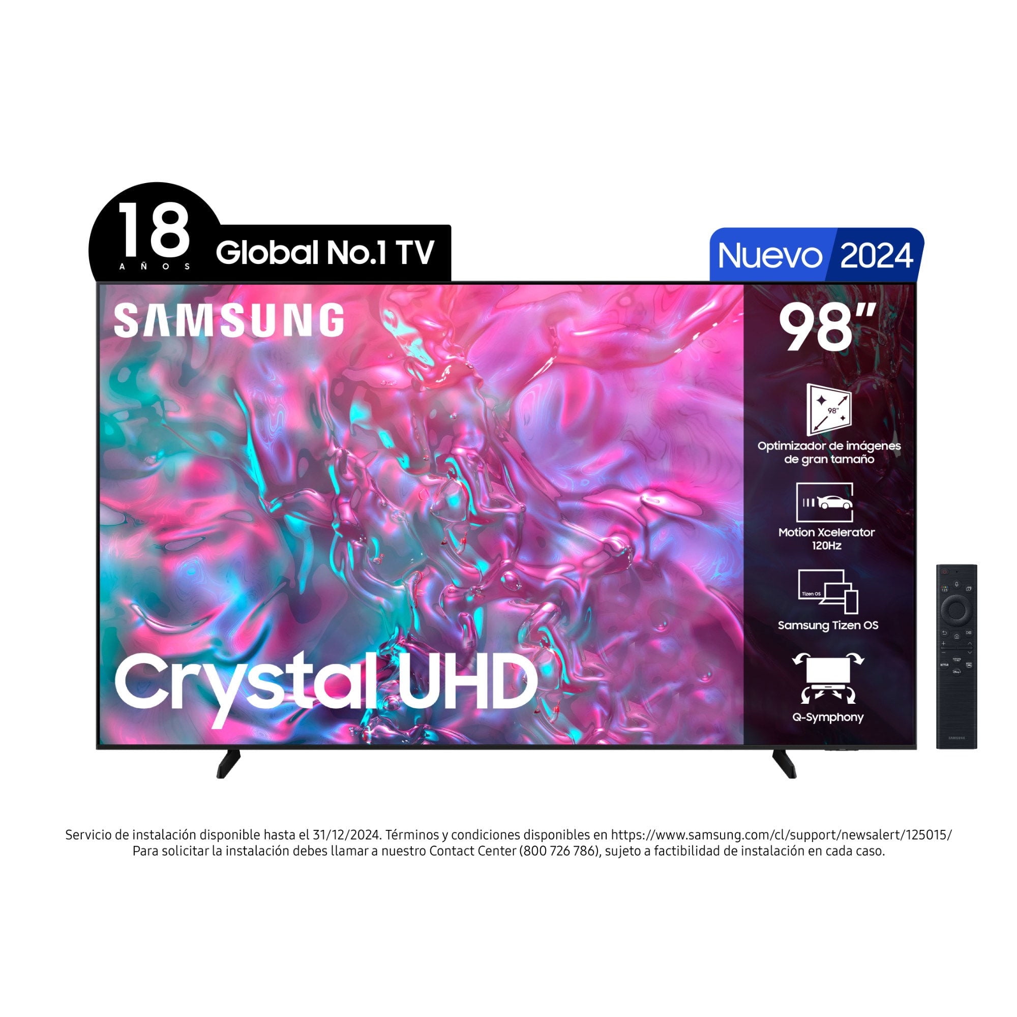 Televisor 98"" Led 4K Uhd Un98Du9000Gxzs Smart Tv Samsung