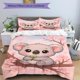 thumbnail image 1 of Cute Koala on the Tree Printed Duvet Cover Set (1 * Cover+2 * Pillowcase Without Core) Suitable for Home Bedroom Guest Room Dormitory Decoration Items Bed Three, 1 of 1