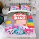 thumbnail image 4 of Bebé Riki Conjunto de sábanas temático, trío de piezas, cómodo y amigable con la piel, diseño único, regalo de decoración para el hogar para familiares, amigos y fans, 90 cm * 190 cm, 4 of 6