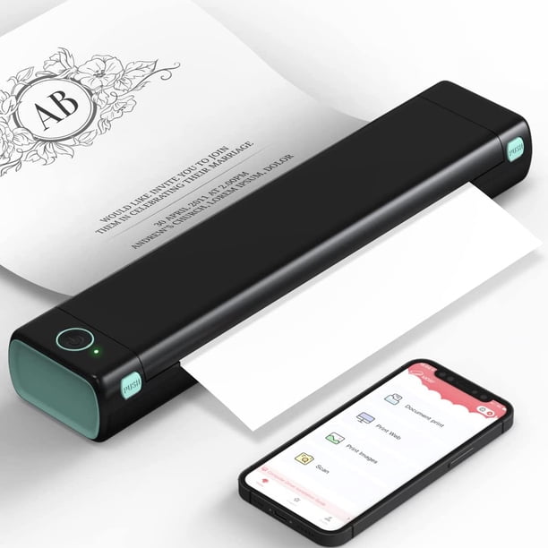 Phomemo Portable Printer Wireless For Travel, M08F-Letter BT Mobile Printer Support 8.5" X 11" US Letter, No-Ink Thermal Compact Printer, Compatible With Android And IOS Phone & Laptop