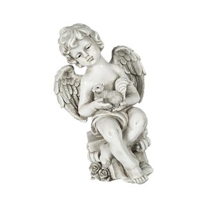 Bothyi - Escultura De Jardín Querubín Ángel Estatua De Jardín Para Patio Al Aire Libre Ángel Decorativo Abrazos Ardilla