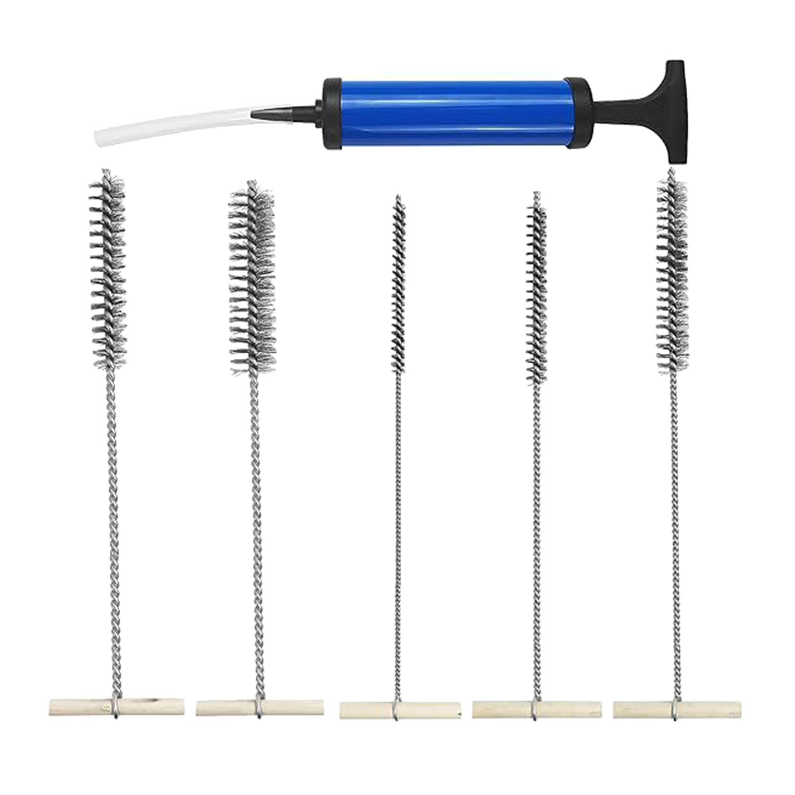 Magideal - Juego De Cepillos Para Limpieza De Tuberías De 6 Piezas, Cepillo De Taladro, Cerdas, Limpiador De Paja, Limpiador De Tuberías Largo Para Gafas, Tubos