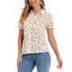 thumbnail image 4 of INSPIRE CHIC Camisa de Mujer con Cuello Peter Pan, Botones, Mangas Abullonadas y Estampado para Regreso a Clases, Naranja Talla L, 4 of 5