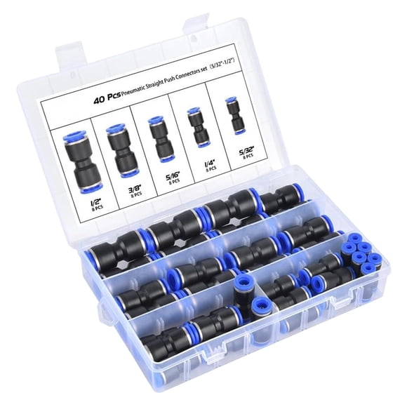 40x Conectores De Empuje Rectos, Accesorios De Línea De Aire, Juego De Conectores De Tráquea