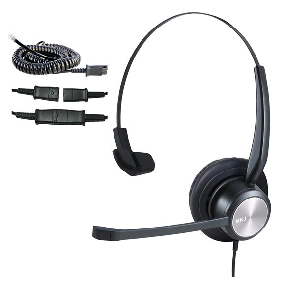 Auriculares para teléfono MKJ Cisco Phone RJ9 con cable y micrófono con cancelación de ruido