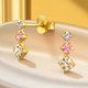 thumbnail image 2 of Pendientes chapados en oro con cristal arcoíris redondo, 2 of 3