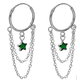thumbnail image 1 of Aro Plata Argolla Cadena Estrella Circón Verde Caja Regalo, 1 of 2