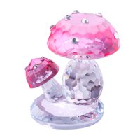 Magideal - Escultura De Champiñones De Imitación Escultura De Hongos Transparentes Adornos Artesanía De Arte Decoración Del Hogar Para La Sala De Estar De La Ofi Rosa