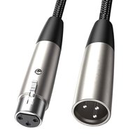 Magideal - Cable De Extensión De Cable De Micrófono Xlr, Cable Xlr Trenzado De Nailon Flexible, Cable De Micrófono De , Cable De Micrófono Para Altavoz De 03 M
