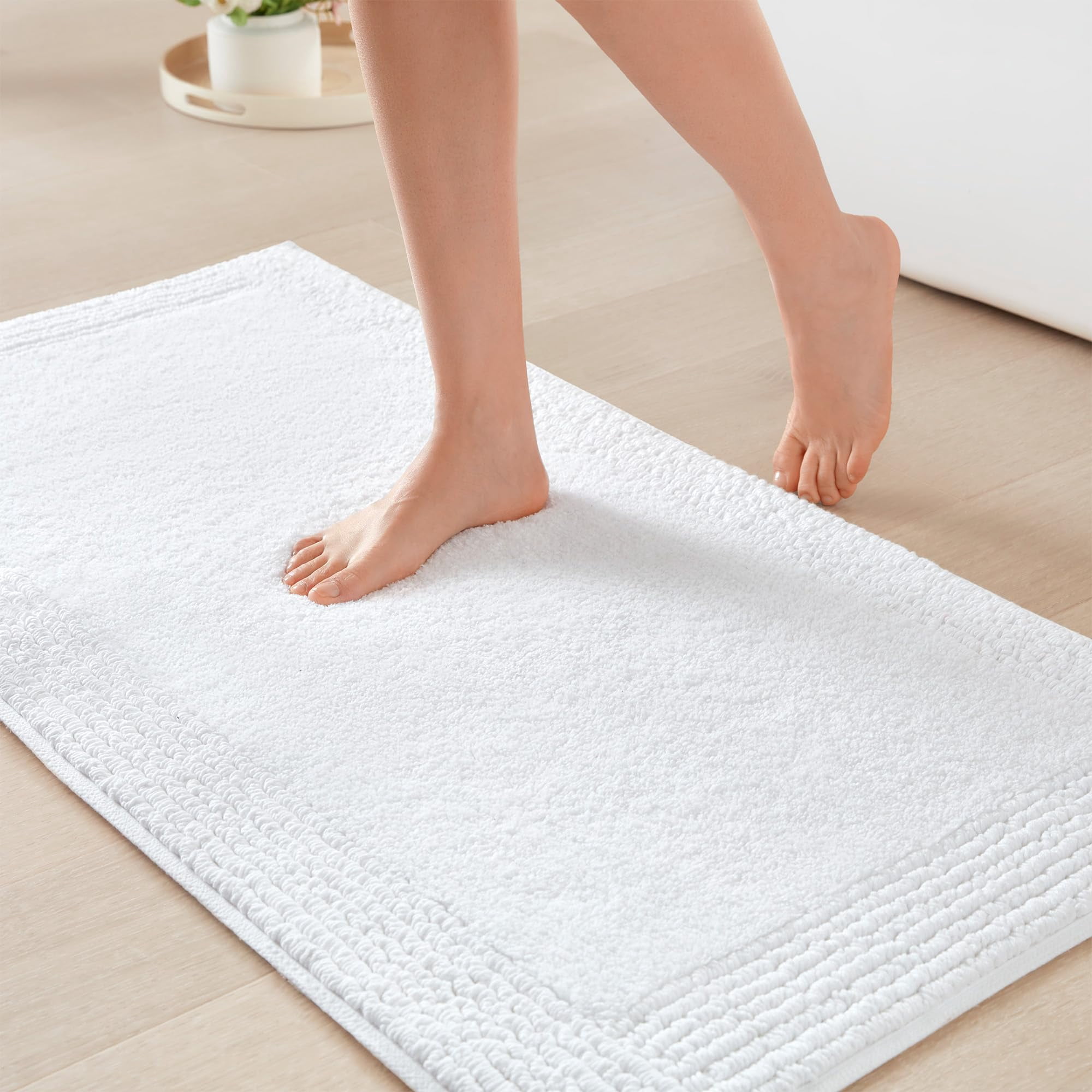 Alfombra De Baño Madison Park Splendor, 100% Algodón, 3000 G/m², Color Blanco