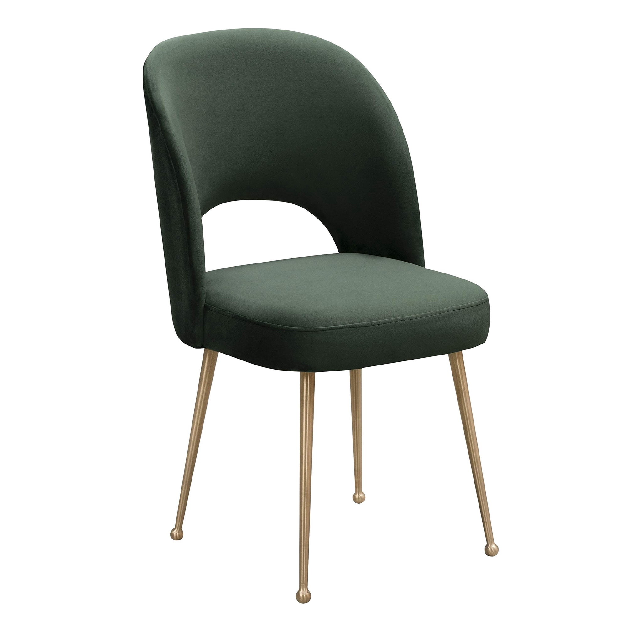 Silla Tov Furniture Swell Tapizada En Terciopelo Con Patas Doradas