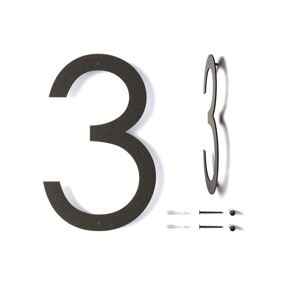 Números para casa REINCARVATION de metal negro resistente al óxido de 30 cm