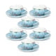 thumbnail image 1 of Juego de 6 tazas de té Brew To A Tea de 200 ml con diseño floral y borde dorado, 1 of 7