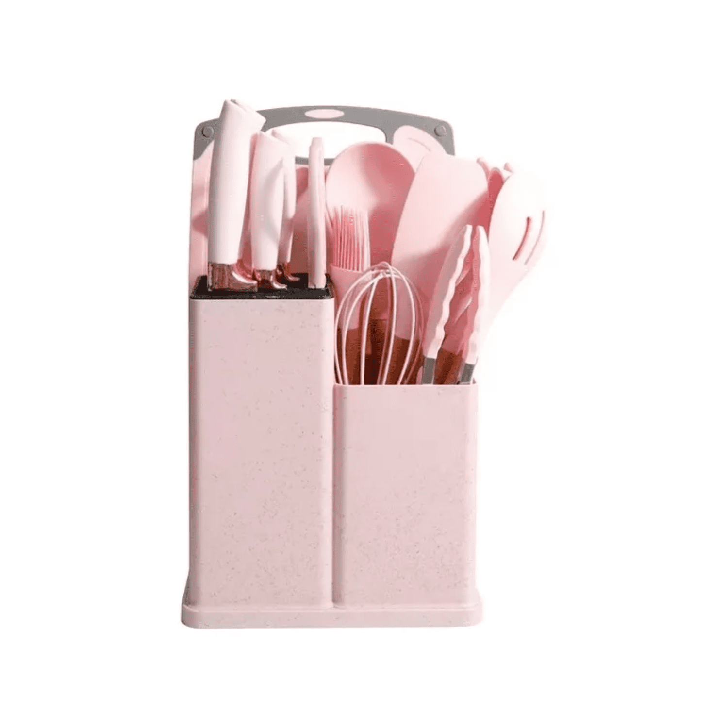 Importclick - Set 19 Utensilios Cocina Silicona Acero Inoxidable Rosa