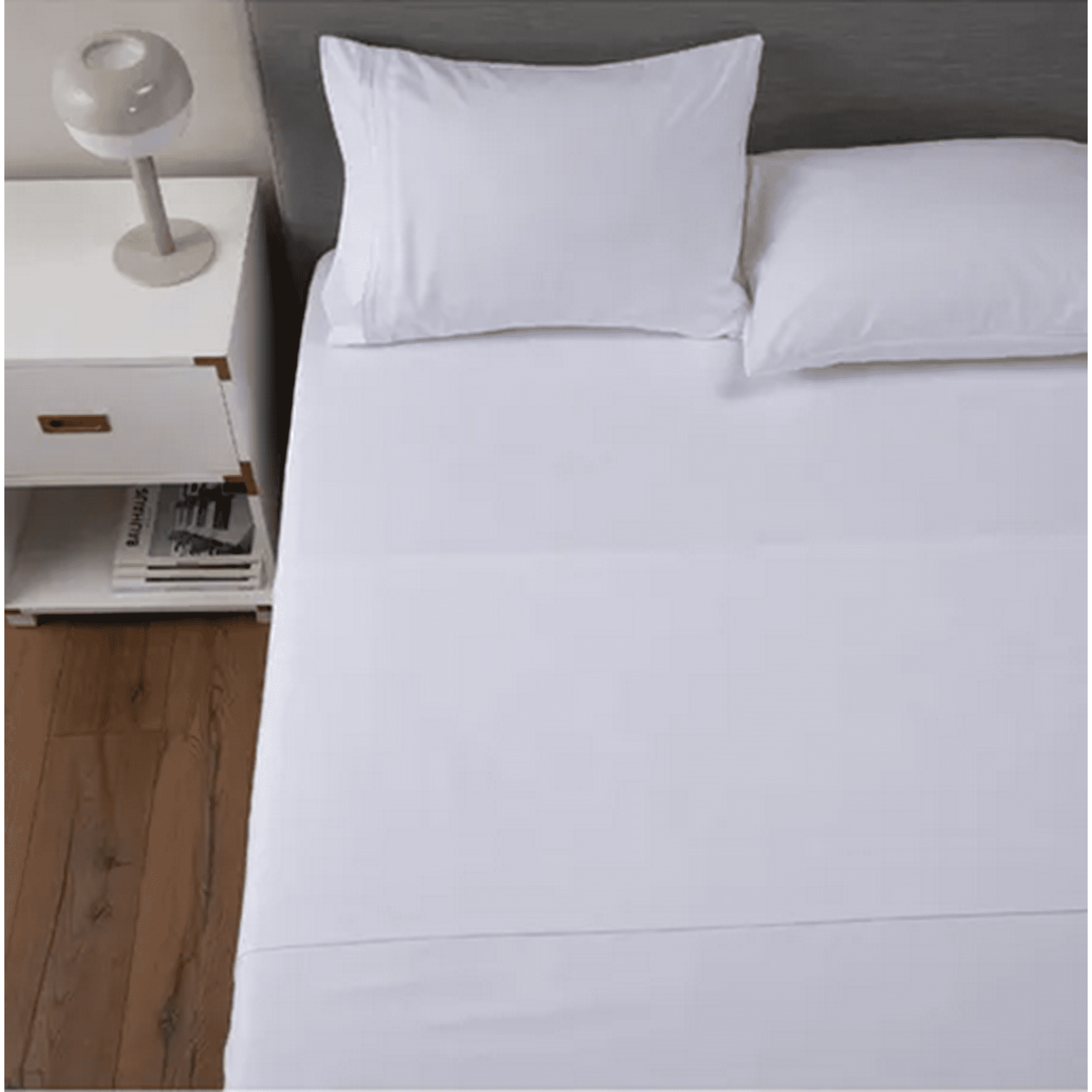 Genérico - Sabana 1800 Hotel Ultra Suave Funda Bordada 2 Plazas Color Blanco