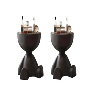 Todo Para El Hogar - El Guardián Sentado: Mesa De Arrimo Escultural Negro