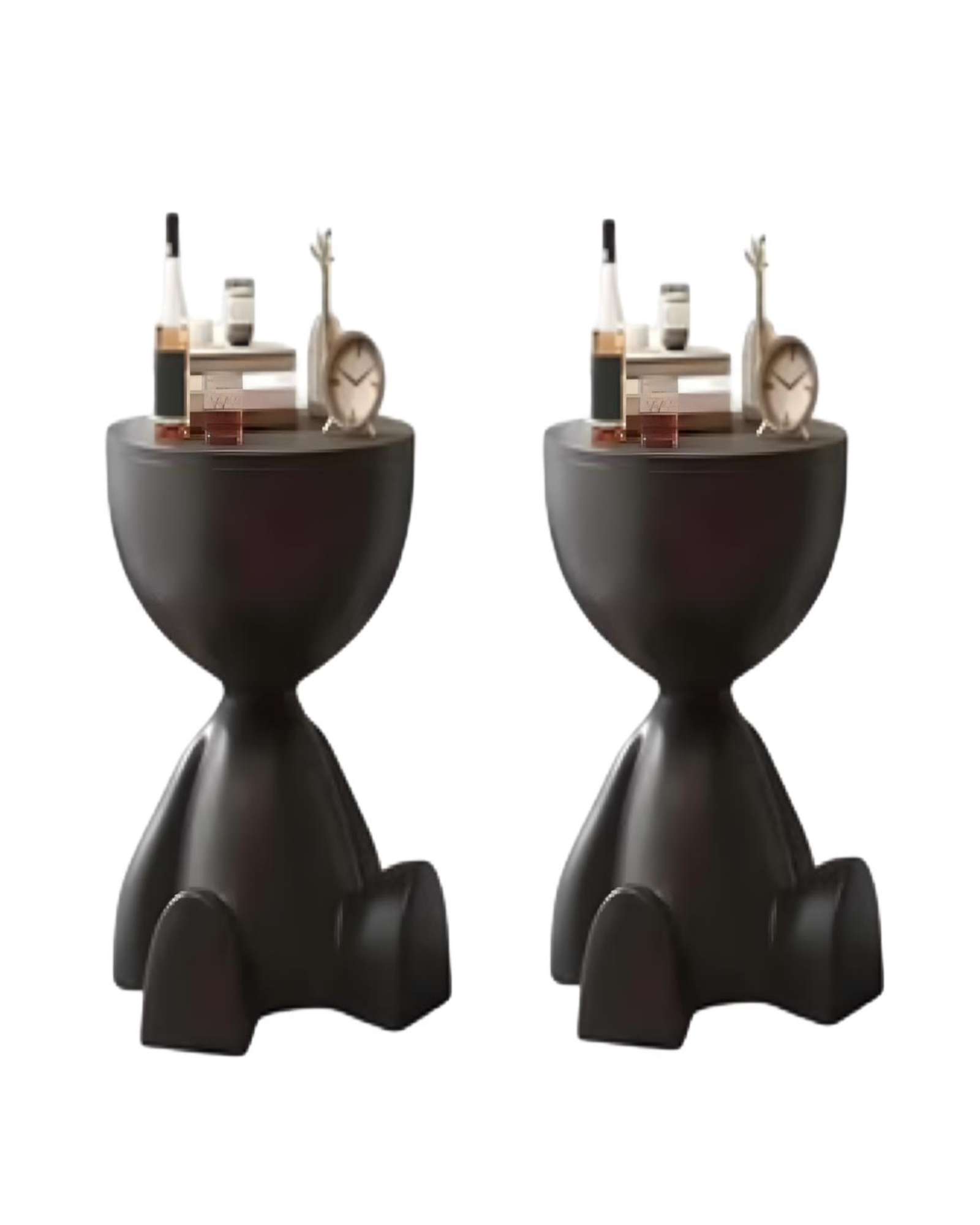 Todo Para El Hogar - El Guardián Sentado Mesa De Arrimo Escultural Negro