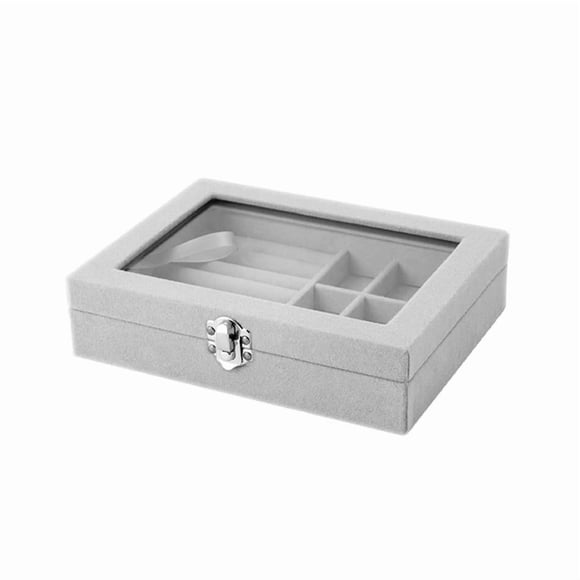 Cosmetiquero Caja Organizadora de Joyas Portatil Gris