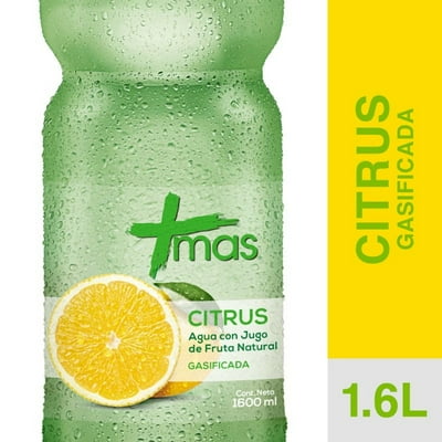 Agua Saborizada Citrus Con Gas Botella 1,6 L Mas