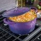 thumbnail image 4 of Oven Dutch Oven Crock-Pot de hierro fundido esmaltado artesanal, 7 litros, color lavanda, 4 of 7