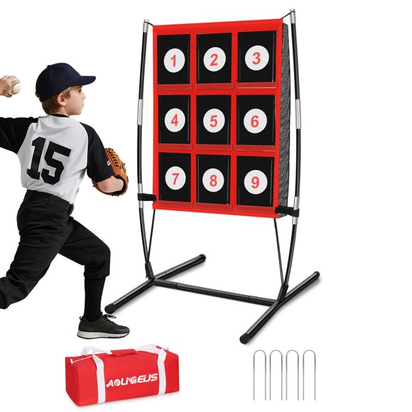 Objetivo de lanzamiento AOLIGEIJS de 9 bolsillos para béisbol/softbol