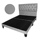 thumbnail image 1 of Base de Cama con Respaldo a Piso 2 Plazas Gris Lino, 1 of 2