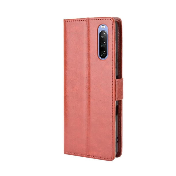 Funda tipo libro para Sony Xperia 10 III, cartera todo‑en‑uno, funda multifuncional con tarjetero y correa de muñeca desmontable