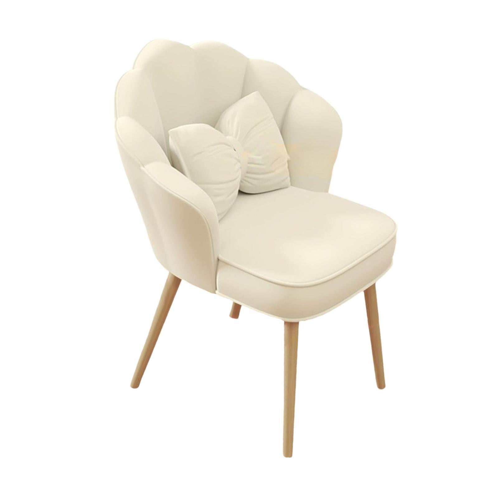 Magideal - Silla De Tocador Giratoria De 360 Grados, Silla De Oficina, Silla Lateral, Silla De Salón, Silla De Escritorio De Terciopelo, Silla De Maquillaje Pa Blanquecino