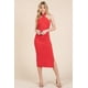 thumbnail image 1 of Vestido Midi de Canalé Cruzado con Cuello Halter, 1 of 4