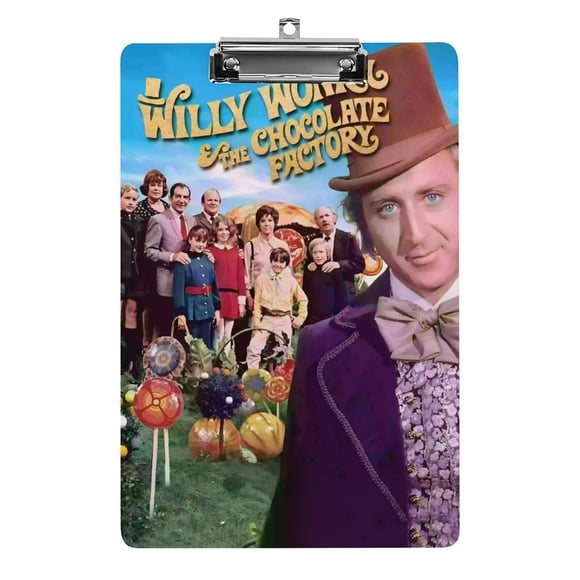 Willy Wonka Portapapeles de acrílico A4, tamaño carta estándar, carpeta con clip 31.8x 21.5CM para estudiantes, profesores y oficina