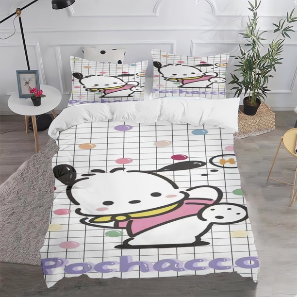 Pacha Dog Sanrio Quilt Cover Set Cute 3D Print Decor Soft Comfortable Bedding Set Polyester Bedding for Teenager Children