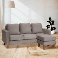 Latam Home - Seccional Venecia Intercambiable Tela Velvet Gris